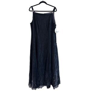 90s vintage Betsy & Adam By Jaslene Womens Formal Navy Blue Metallic Gown Size M